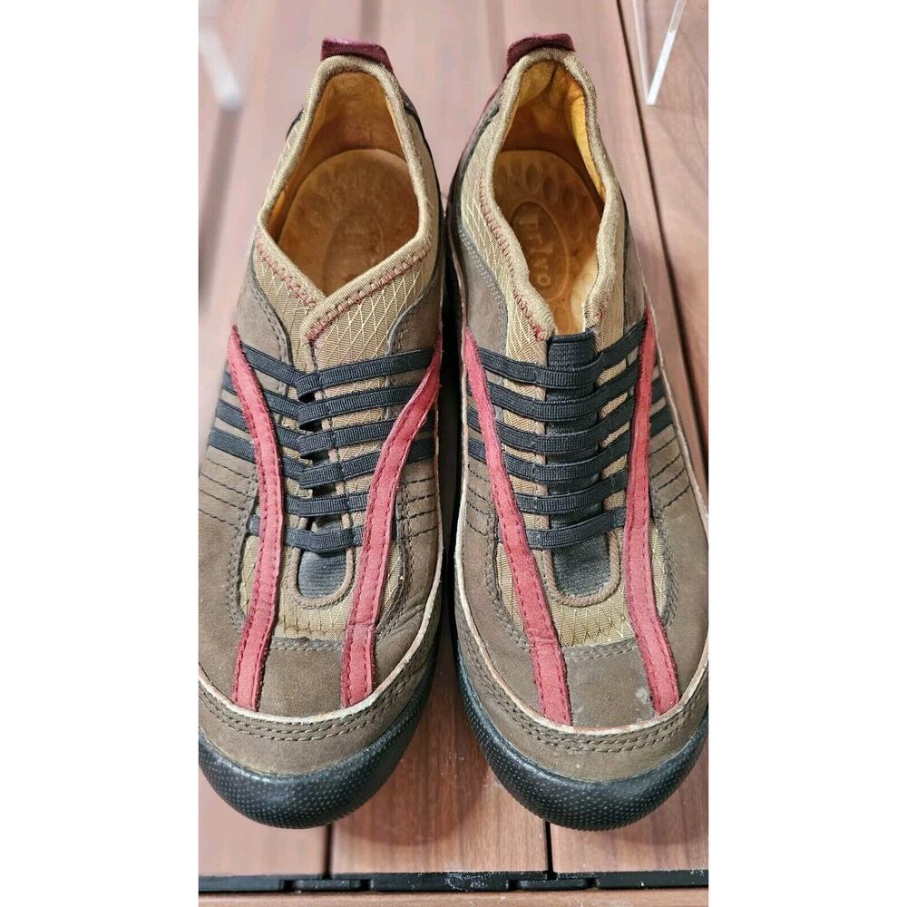 Privo By Clarks Shoes Womens Leather Walking Flats Sneakers 76772 Brown Red Sz 8